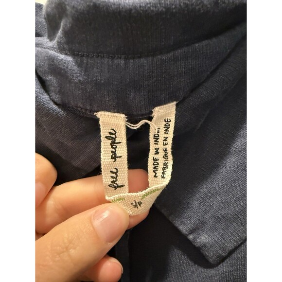 Women’s Free People Blue Drawstring Slouchy Oversized Cotton Comfy Shorts Small - Picture 3 of 4